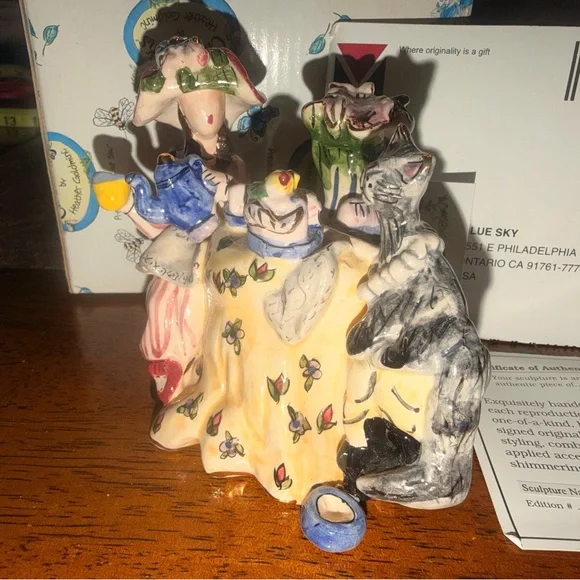 Clayworks by Heather Goldminc Presented By Blue Sky Whimsical Tea Party Figurine - Picture 6 of 15